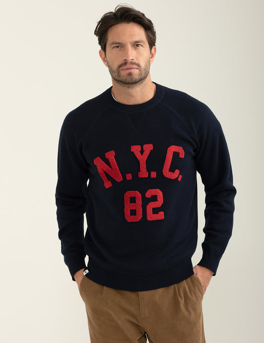 Maglia girocollo con taglio raglan uomo blue fm24w50mg cc-a0601 Maglia girocollo con taglio raglan