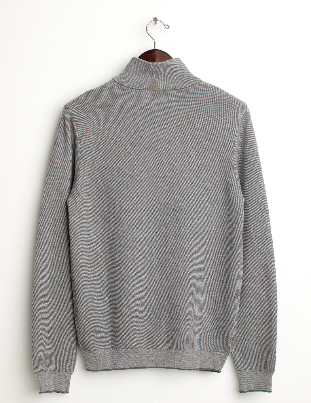 High-neck half-zip sweater man gray melange fm24w56mm cc-a0901 High-neck half-zip sweater