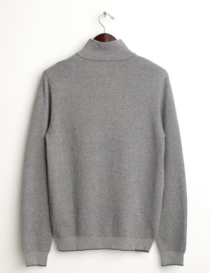 High-neck half-zip sweater