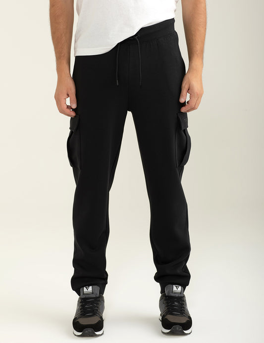 Pantalone tasconato in interlock uomo black fm24w06pf cc-a0951