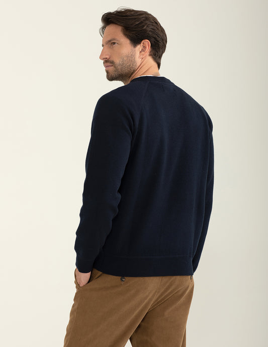 ALT03Maglia girocollo con taglio raglan uomo blue fm24w50mg cc-a0601 Maglia girocollo con taglio raglan