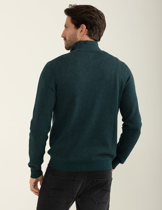 ALT03Maglia mezza zip a collo alto uomo antracite melange fm24w56mm cc-a0953 Maglia mezza zip a collo alto