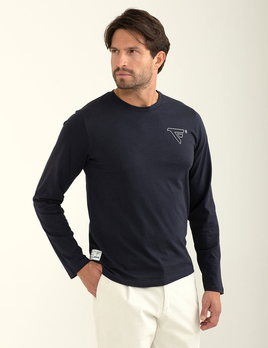 T-shirt girocollo a manica lunga 