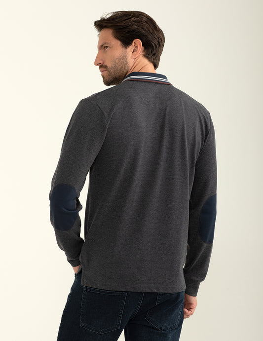 Polo a manica lunga in jersey - back - 002