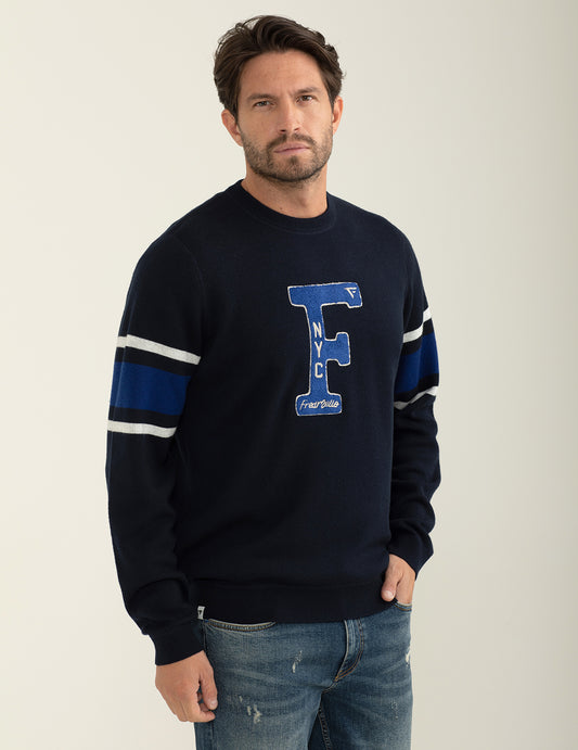 Maglia girocollo con taglio raglan uomo blue fm24w51mg cc-a0601 Maglia girocollo con taglio raglan