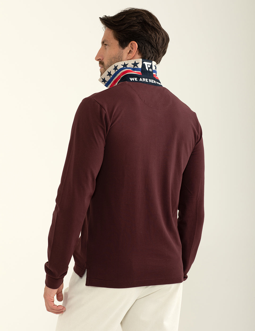 Polo in piquet con collo in gabardina uomo must fm24w03qc cc-a0306 Polo in piquet con collo in gabardina