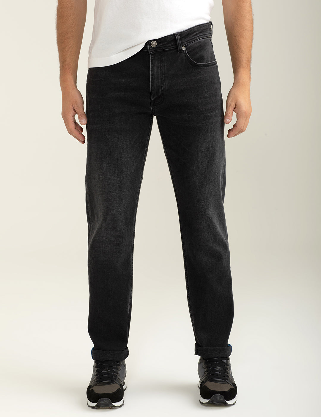 Pantalone in denim leggermente elasticizzato uomo black fm24w15pd cc-a0951 Pantalone in denim leggermente elasticizzato