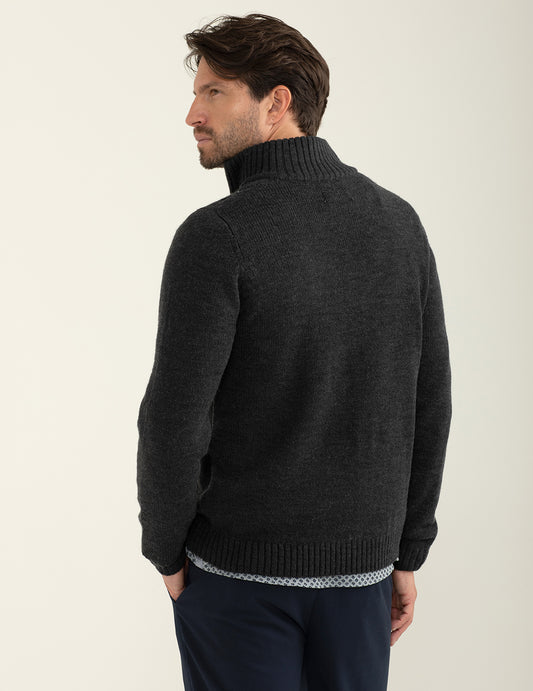 Maglia a collo alto con zip - back - 002