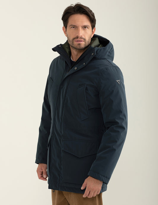 Parka con cappuccio e fodera trapuntata - back - 002