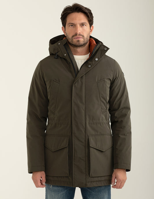 Parka con cappuccio e fodera trapuntata - back - 002