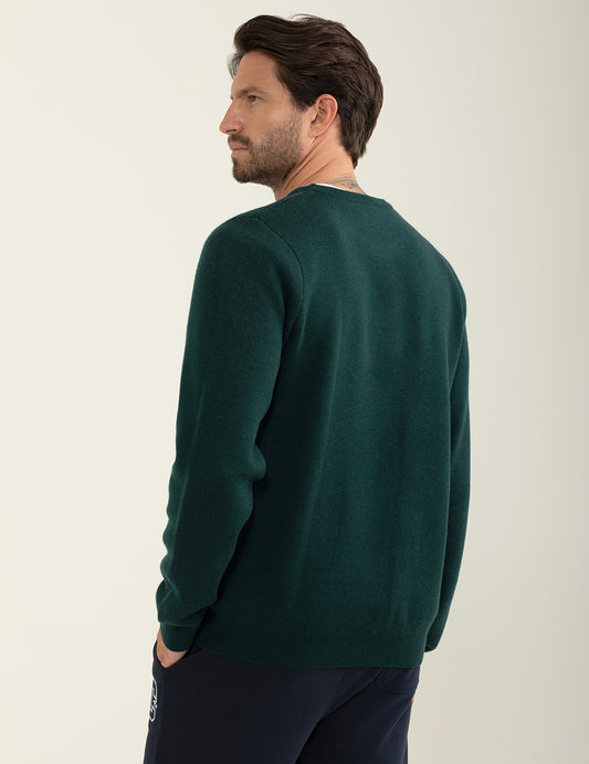 ALT03Maglia girocollo con scritta jacquard uomo forest fm24w54mg cc-a0806 Maglia girocollo con scritta jacquard