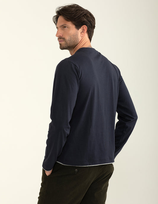 T-shirt girocollo a manica lunga - back - 002