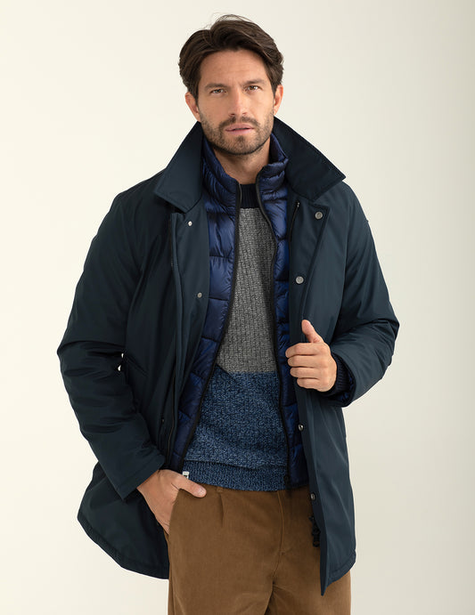 Giubbotto con chiusura a zip bidirezionale uomo blue fm24w07ku cc-a0601