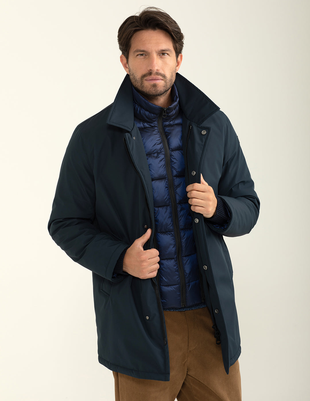 Giubbotto con chiusura a zip bidirezionale uomo blue fm24w07ku cc-a0601 Giubbotto con chiusura a zip bidirezionale