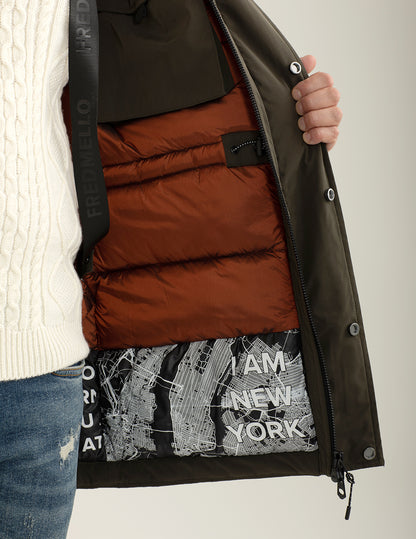 Parka con cappuccio e fodera trapuntata