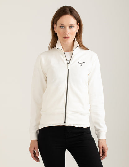 Felpa full zip con collo in piedi