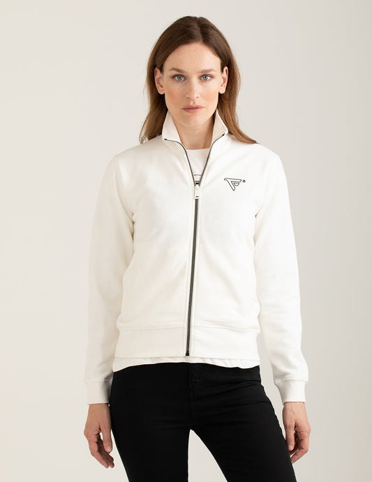 Felpa full zip con collo in piedi donna off white fw24w01fz cc-a0002