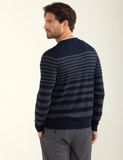 Maglia girocollo con motivo a righe degradè