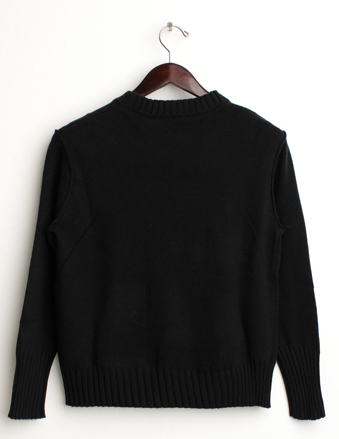 Maglia girocollo con lavorazione a costa inglese donna black fw24w16mg cc-a0951 Maglia girocollo con lavorazione a costa inglese