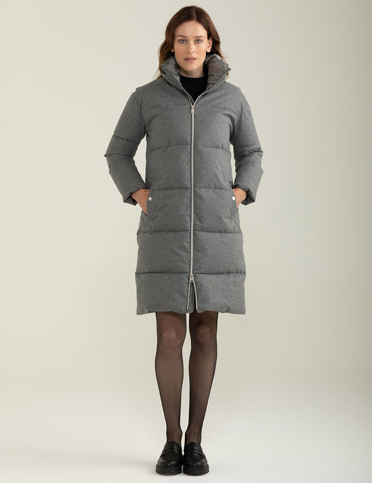 Turtleneck quilt woman gray melange fw24w17kd cc-a0901 Turtleneck quilt