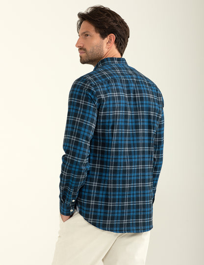Camicia in twill tintofilo a fantasia check