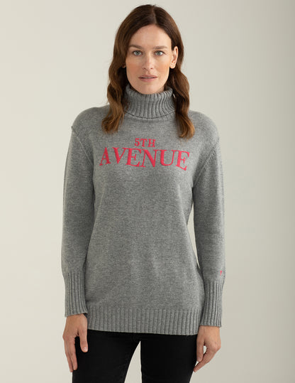 Maglia dolcevita con lavorazione a costa inglese