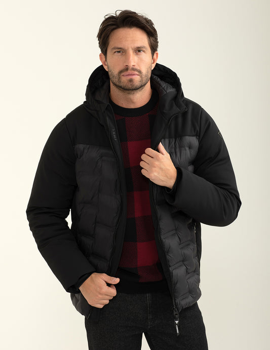 Piumino con cappuccio uomo black fm24w08kd cc-a0951