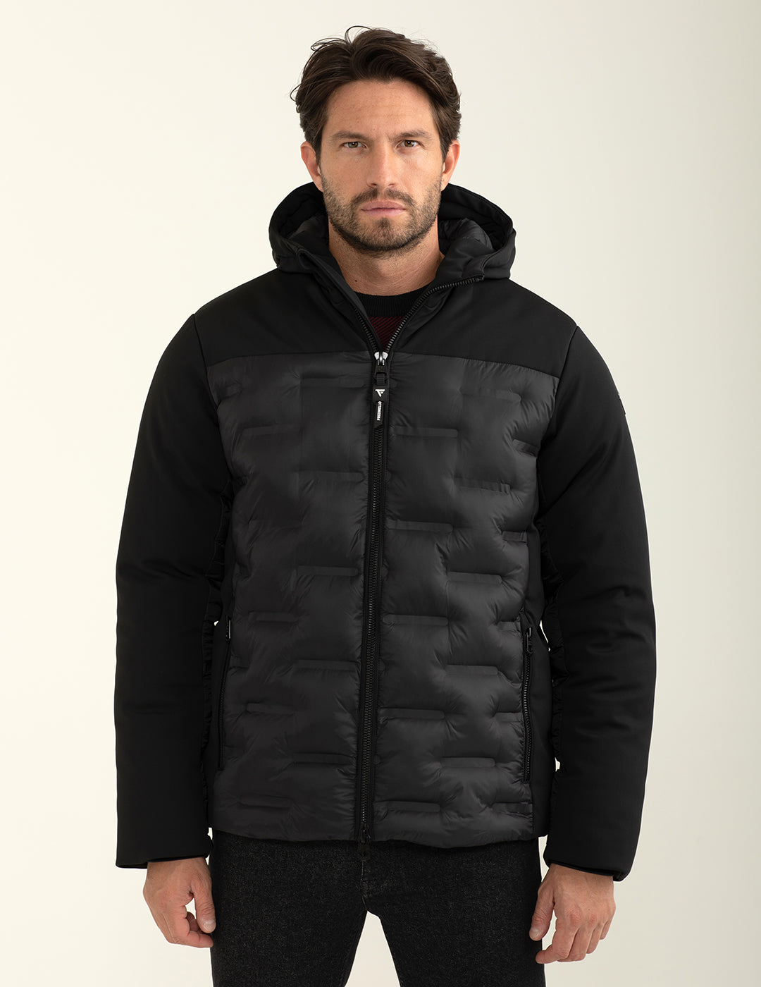 Piumino con cappuccio uomo black fm24w08kd cc-a0951 Piumino con cappuccio