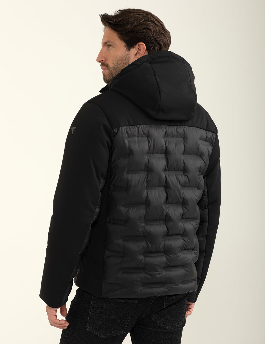Piumino con cappuccio uomo black fm24w08kd cc-a0951 Piumino con cappuccio