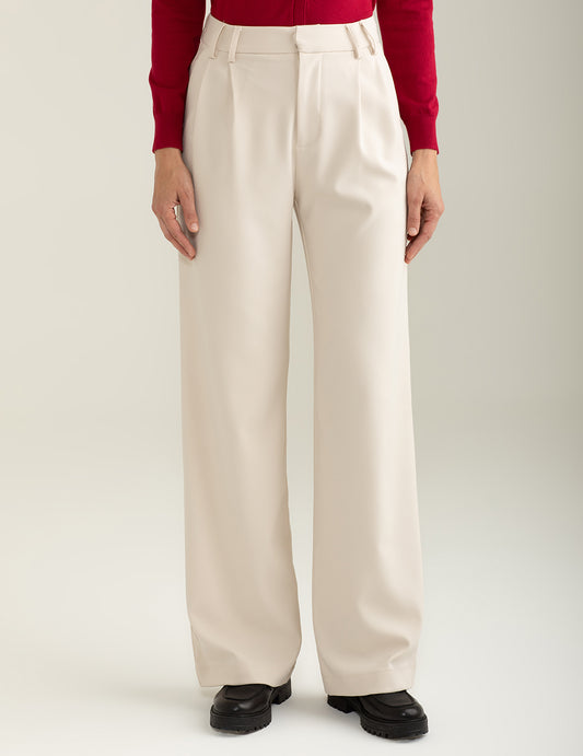 Stretch tricotine pants with palazzo fit woman ivory fw24w19pu cc-a0910 Stretch tricotine pants with palazzo fit