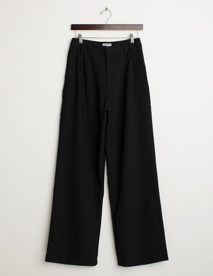 Pantalone in tricotina stretch con vestibilità a palazzo