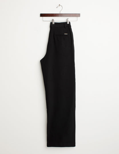 Pantalone in tricotina stretch con vestibilità a palazzo