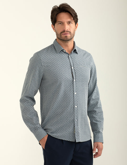 Camicia in twill di cotone uomo blue fm24w09cs cc-a0601