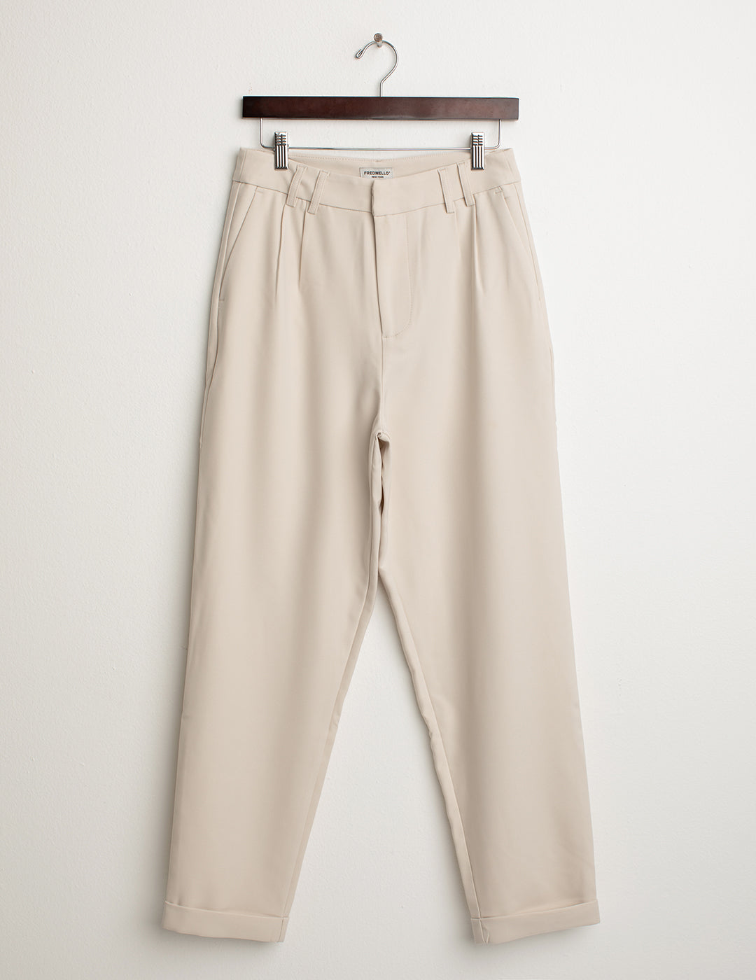 Pantalone in tricotina stretch con vestibilità regular donna ivory fw24w20pu cc-a0910 Pantalone in tricotina stretch con vestibilità regular