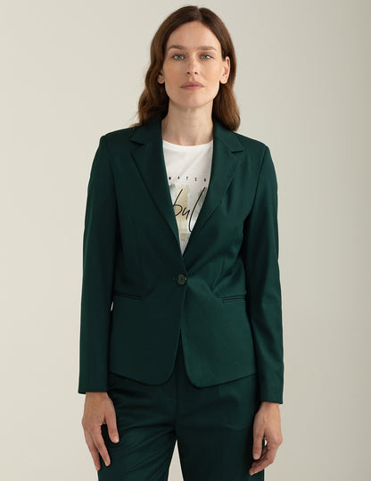 Blazer monopetto in tessuto diagonale