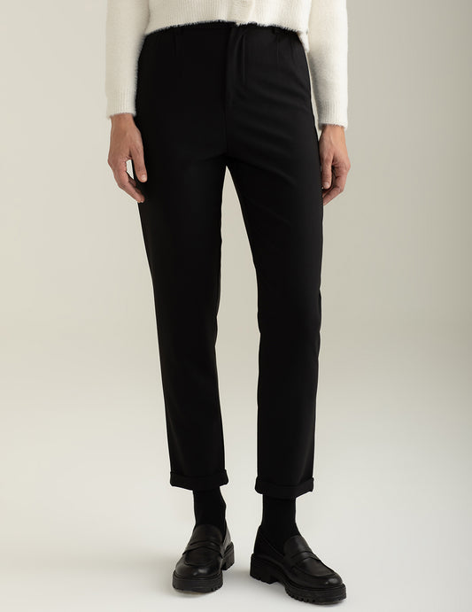 Pantalone in tricotina stretch con vestibilità regular donna black fw24w20pu cc-a0951
