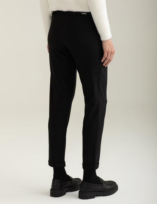 Pantalone in tricotina stretch con vestibilità regular - back - 002