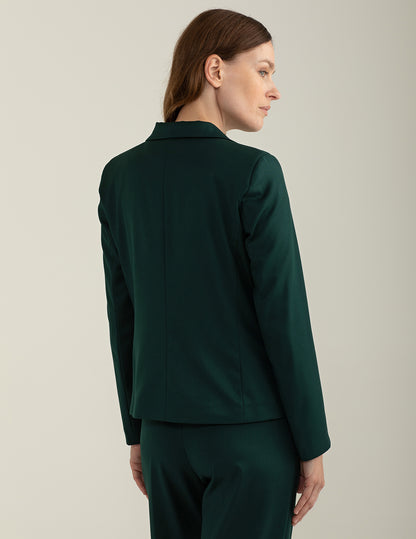 Blazer monopetto in tessuto diagonale