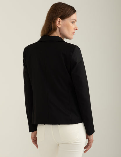 Blazer monopetto in tessuto diagonale