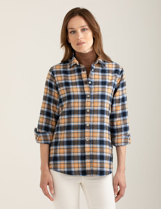 Camicia in vaiella check donna black fw24w02cs cc-a0951