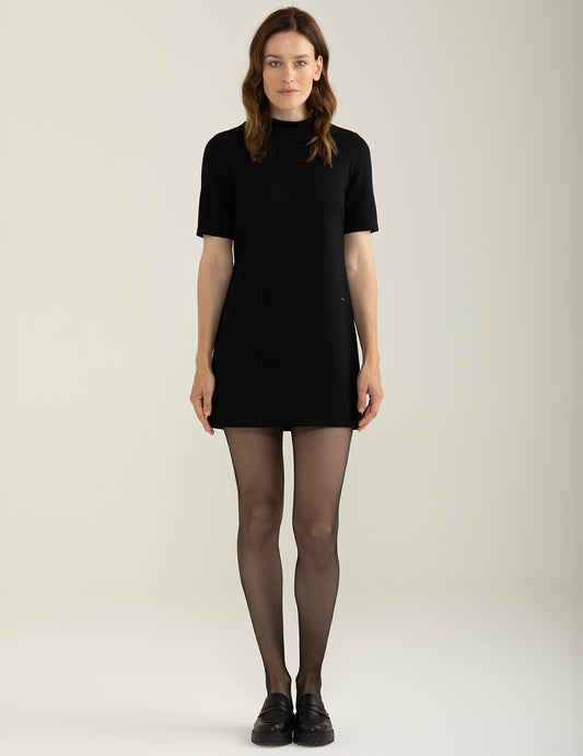 Abito tinto-filo gessato bi-strech donna black fw24w05at cc-a0951