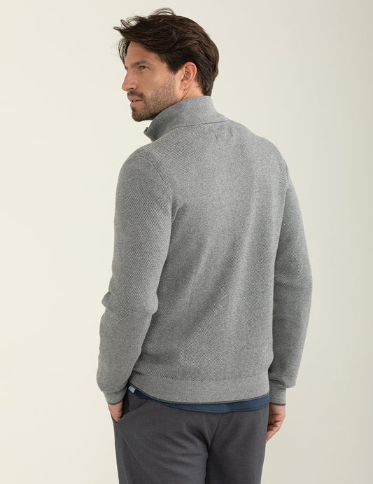 ALT03Maglia full zip a collo alto uomo gray melange fm24w55mz cc-a0901 Maglia full zip a collo alto