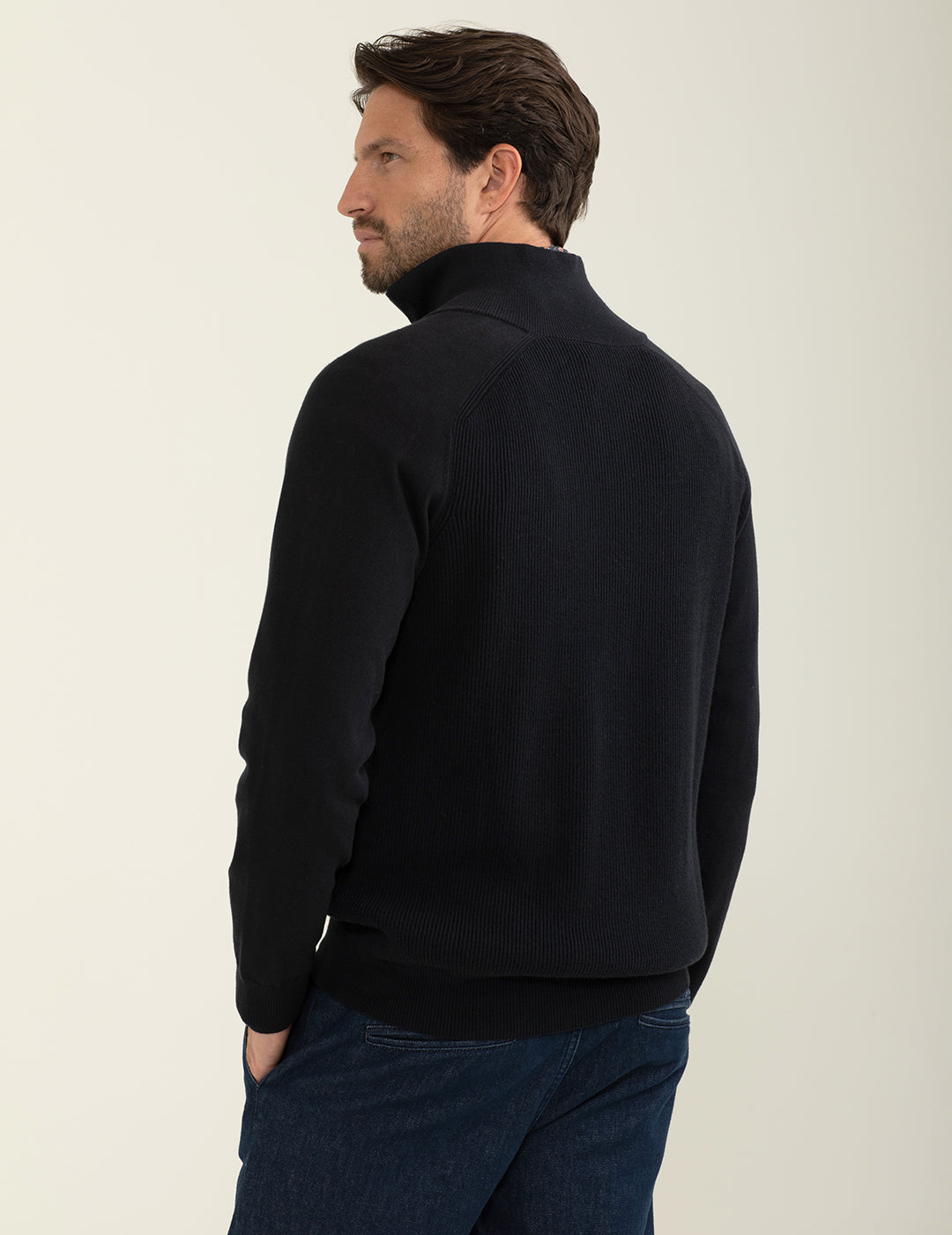 Maglia full zip collo in piedi uomo dark blue fm24w22mz cc-a1201 Maglia full zip collo in piedi