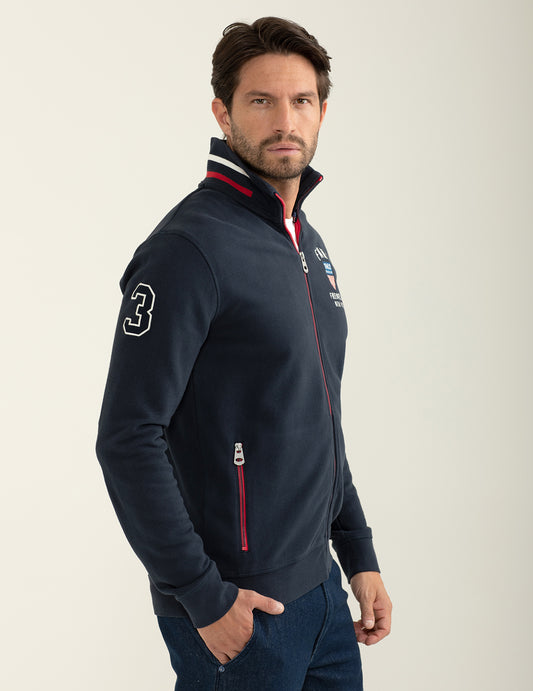 Felpa full-zip con collo alto - back - 002