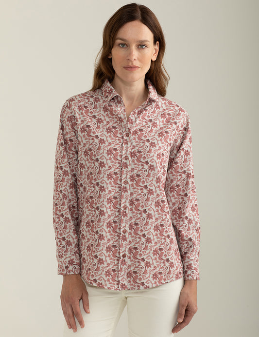 Camicia in flanella stampata all-over donna pink fw24w05cs cc-a0406