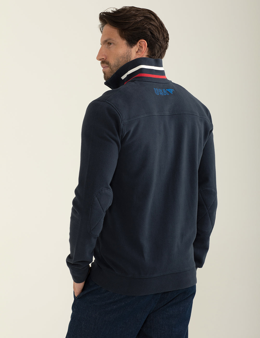 Felpa full-zip con collo alto uomo blue fm24w22fz cc-a0601 Felpa full-zip con collo alto