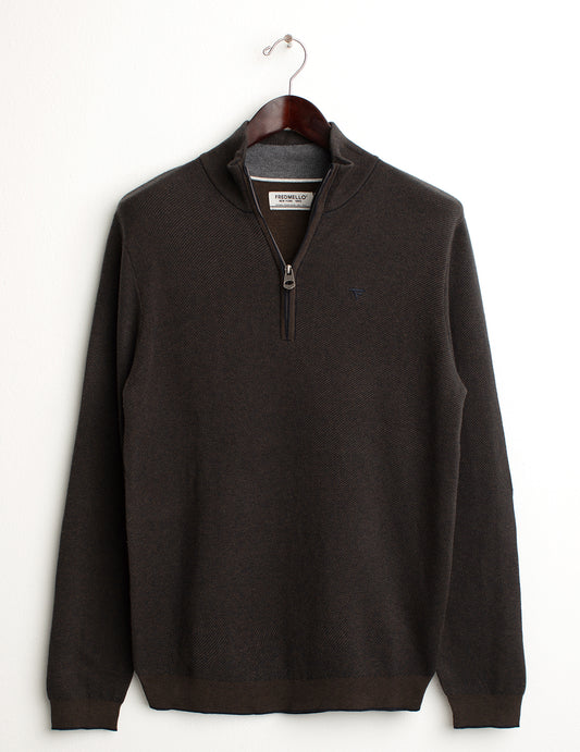 Maglia mezza zip a collo alto uomo blue fm24w56mm cc-a0601 Maglia mezza zip a collo alto