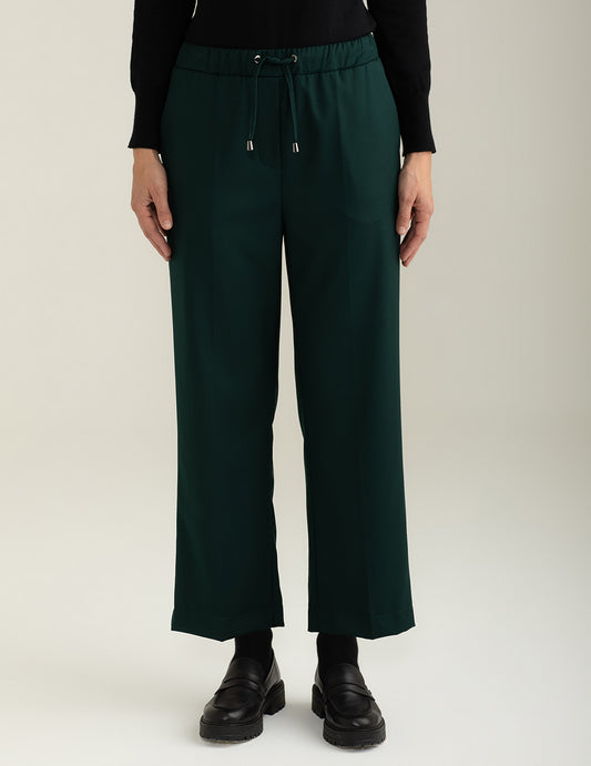 Pantalone in tessuto diagonale donna green fw24w25pu cc-a0801