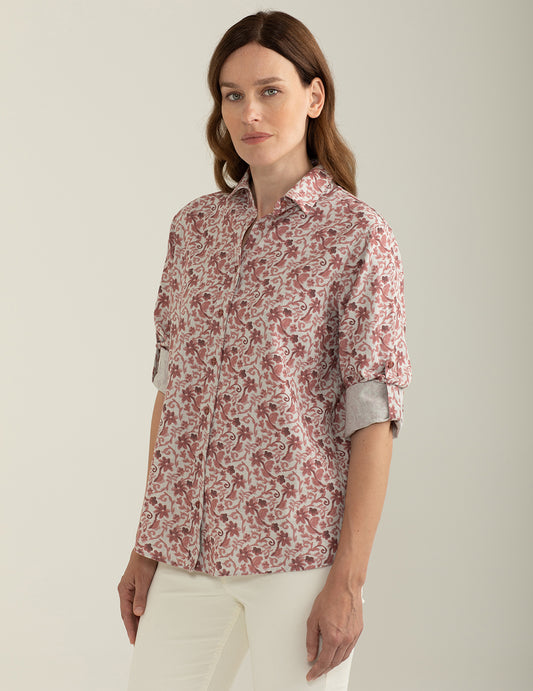 Camicia in flanella stampata all-over - back - 002