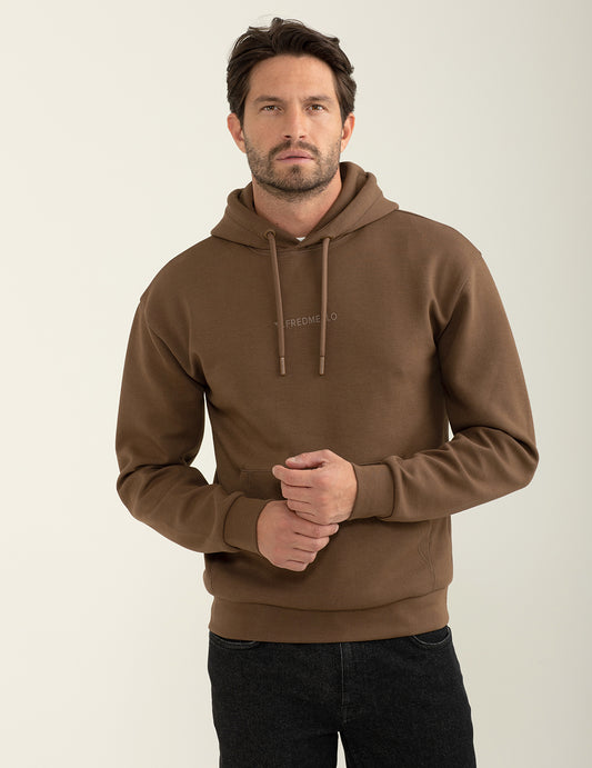 Felpa in interlock con cappuccio uomo coffee fm24w24fc cc-a0259